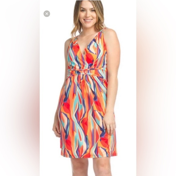 Papillon Blanc Dresses & Skirts - NWT Papillon Colourful Stretchy Sleeveless Grecian Sundress - Size Large